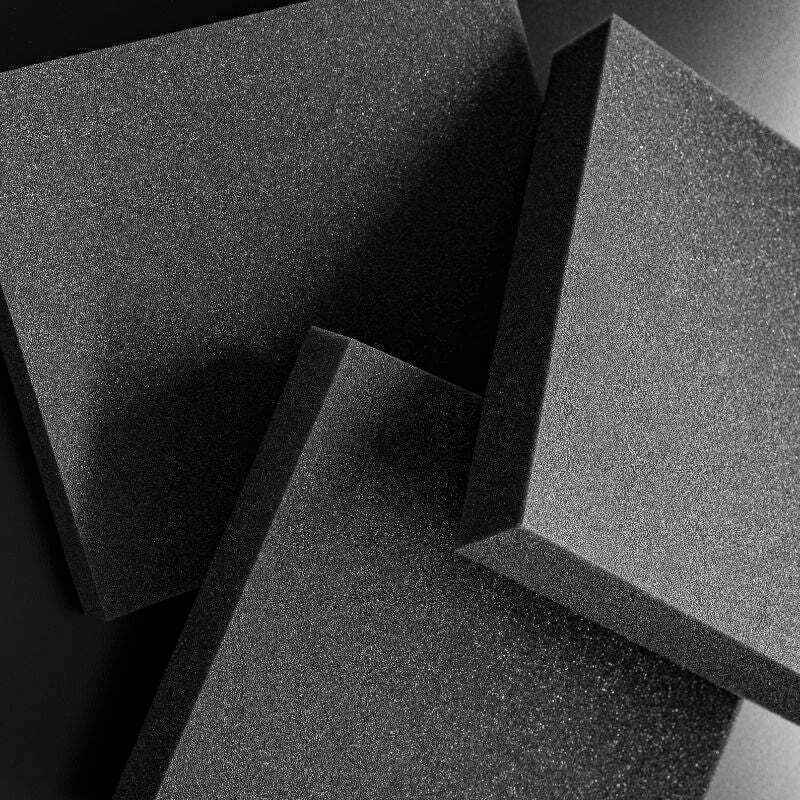 Schuimrubber vierkant zwart